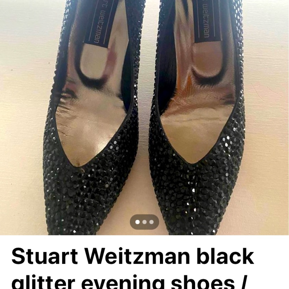 Stuart Weitzman, women black evening shoes size Euro40